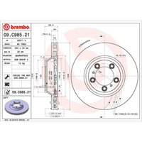 Bremsscheibe BREMBO 09C98521 vorne, belüftet, hochkarbonisiert, 1 Stück von Brembo