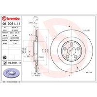 Bremsscheibe BREMBO 09D06111 hinten, belüftet, hochkarbonisiert, 1 Stück von Brembo