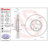 Bremsscheibe BREMBO 09D17911 vorne, belüftet, hochkarbonisiert, 1 Stück von Brembo