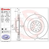 Bremsscheibe BREMBO 09D77311 hinten, belüftet, hochkarbonisiert, 1 Stück von Brembo