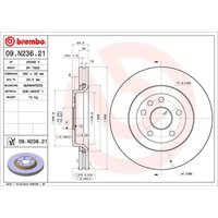 Bremsscheibe BREMBO 09N23621 vorne, belüftet, 1 Stück von Brembo