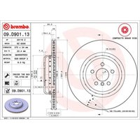 Bremsscheibe BREMBO 09D90113 hinten, belüftet, hochkarbonisiert, 1 Stück von Brembo