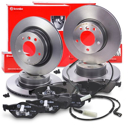 Brembo Bremsscheiben+Bremsbeläge mit VWK Vorne+Hinten für BMW von BREMBO