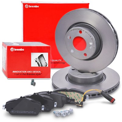 Brembo Bremsscheiben + Bremsbeläge + VWK Vorderachse für Mercedes-Benz von BREMBO