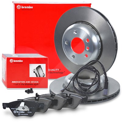 Brembo Bremsscheiben + Bremsbeläge + VWK Vorderachse für BMW von BREMBO