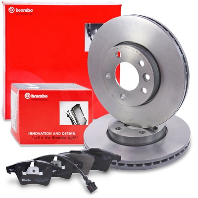 Brembo Bremsscheiben +Bremsbeläge vorne für VW von BREMBO