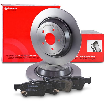 Brembo Bremsscheiben voll +Bremsbeläge hinten für Ford von BREMBO