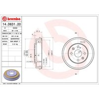 Bremstrommel BREMBO 14.D631.20 von Brembo