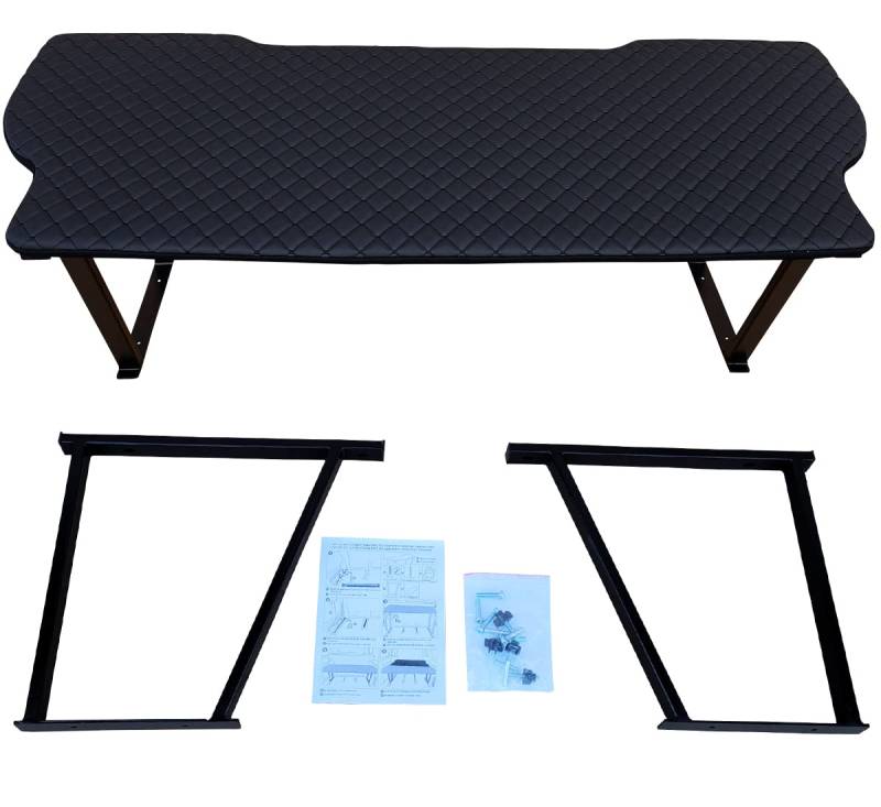 BREMER SITZBEZÜGE Multiflexboard kompatibel mit VW T5 T6 T6.1 Multivan Bettverlängerung Wohnmobilbett Camper Schlafauflage Höhe 51cm inkl. Konsolen in Farbe Kunstleder Schwarz Gestepptes Muster D01GES von BREMER SITZBEZÜGE