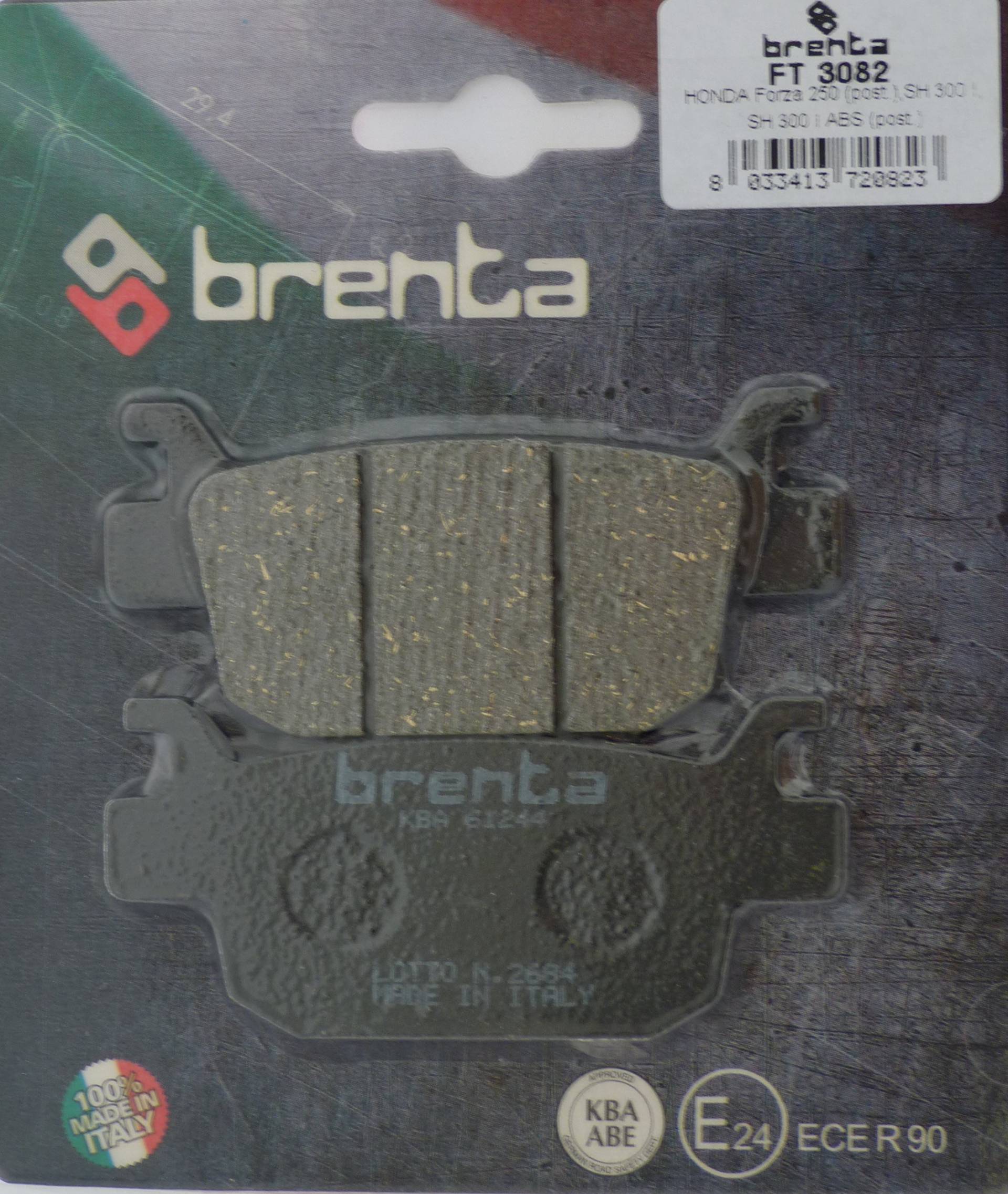 Brenta Bremsbeläge Organische Motorrad für Honda FES 125 s-wing, Stärke 125, NES 125 @, Sh 125 i von BRENTA