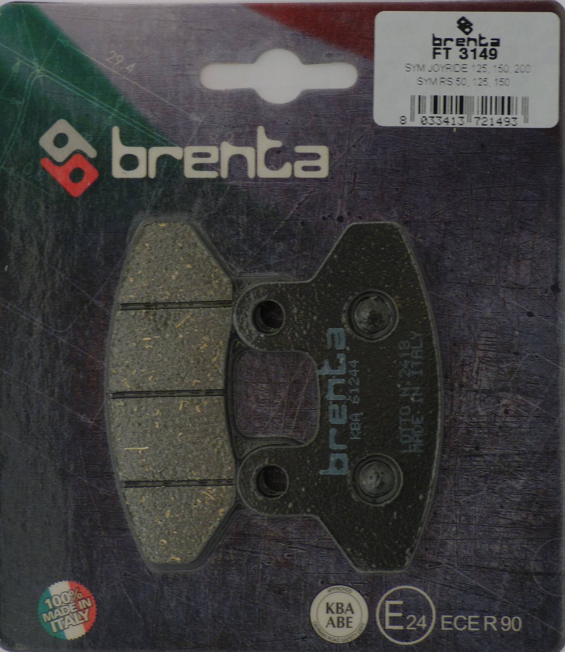 Brenta Bremsbeläge Organische Motorrad für Laverda Phoenix 125, Phoenix 150, Rieju RS2 125 von BRENTA