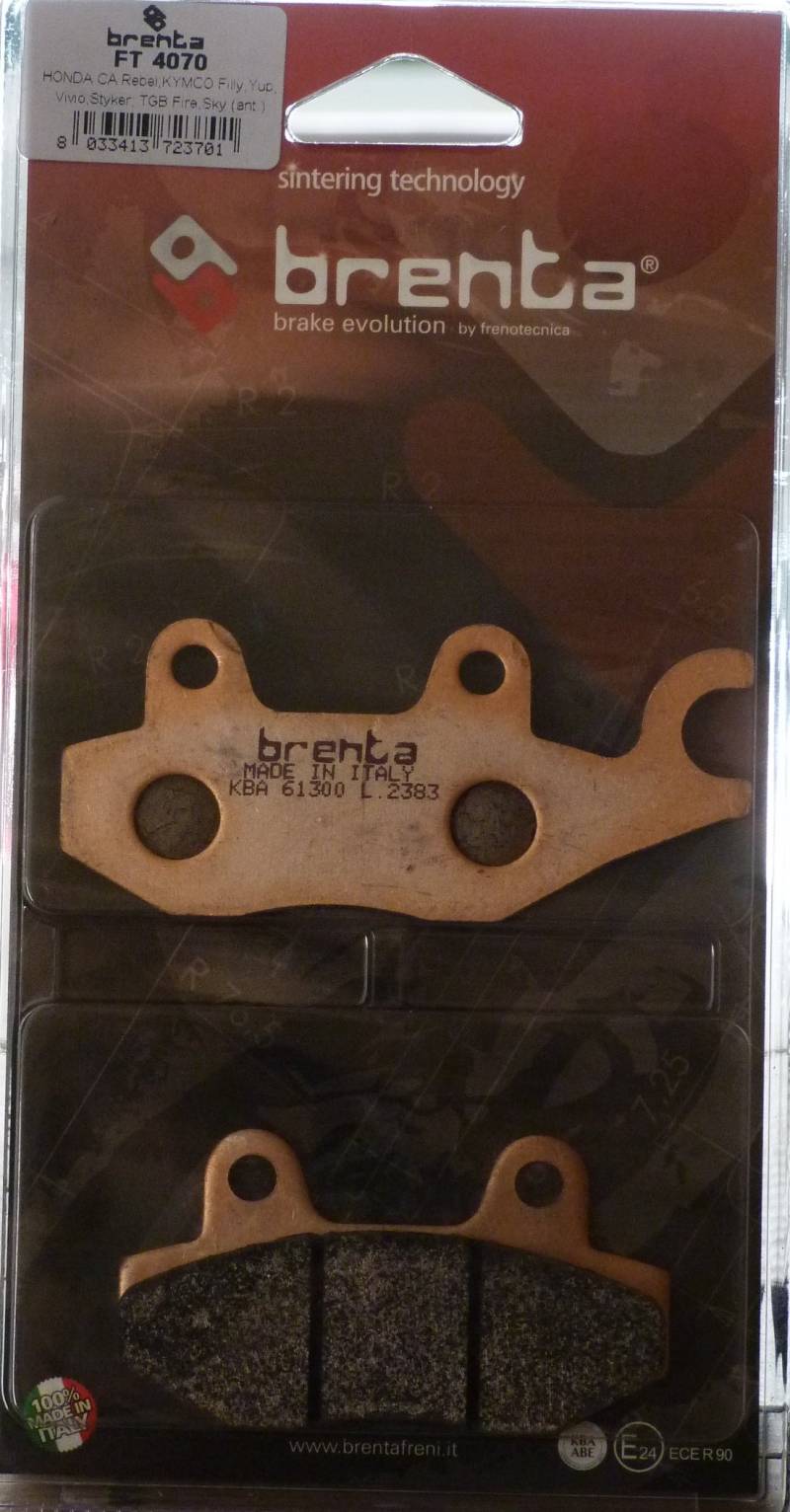 Brenta Bremsbeläge Sinter Moto für Daelim A Four 50, Delfino 125, Generic Zion 125 von BRENTA