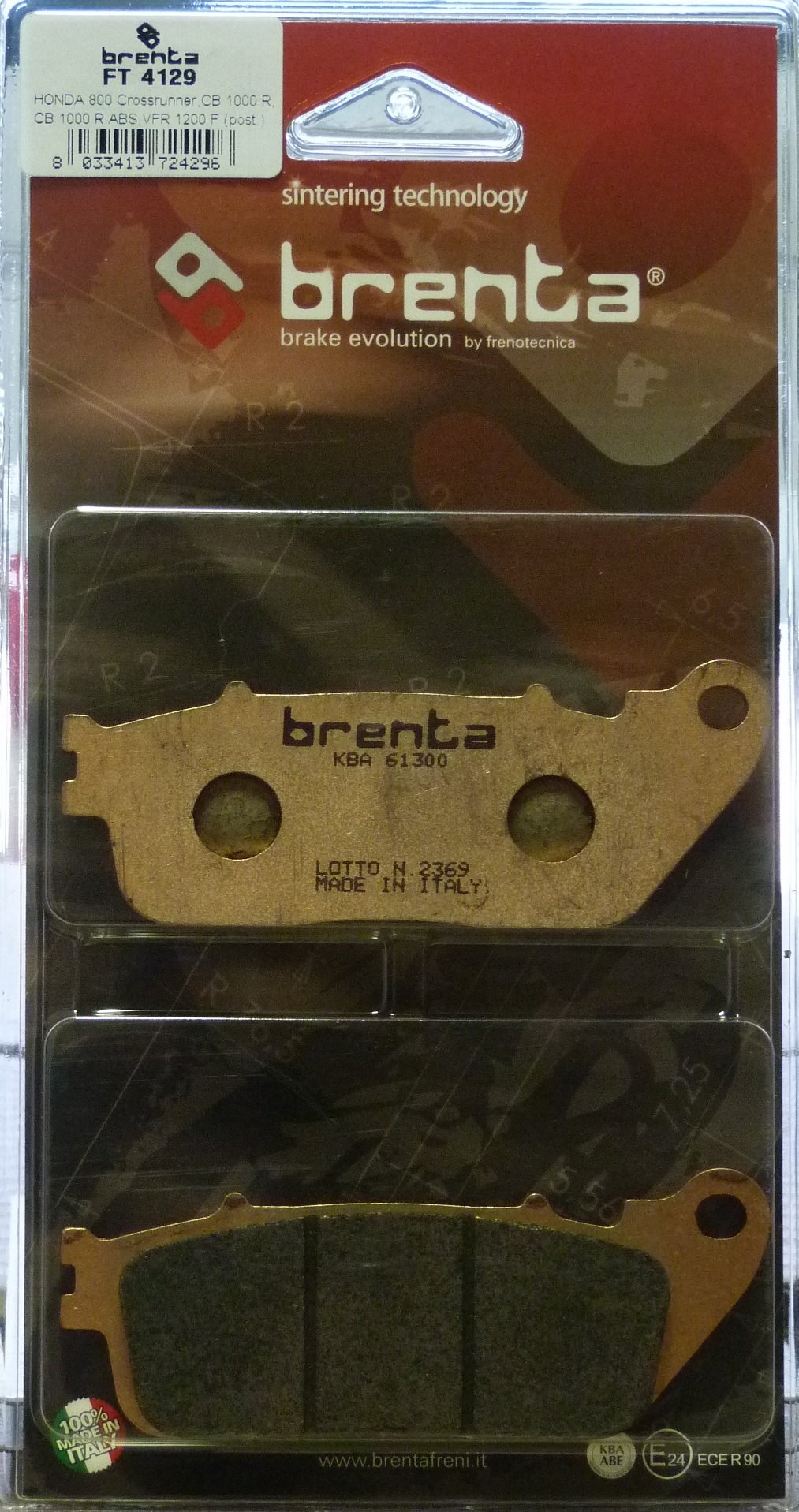 Brenta ft 4129 Bremsbeläge Sinter Moto, Set von 2 von BRENTA