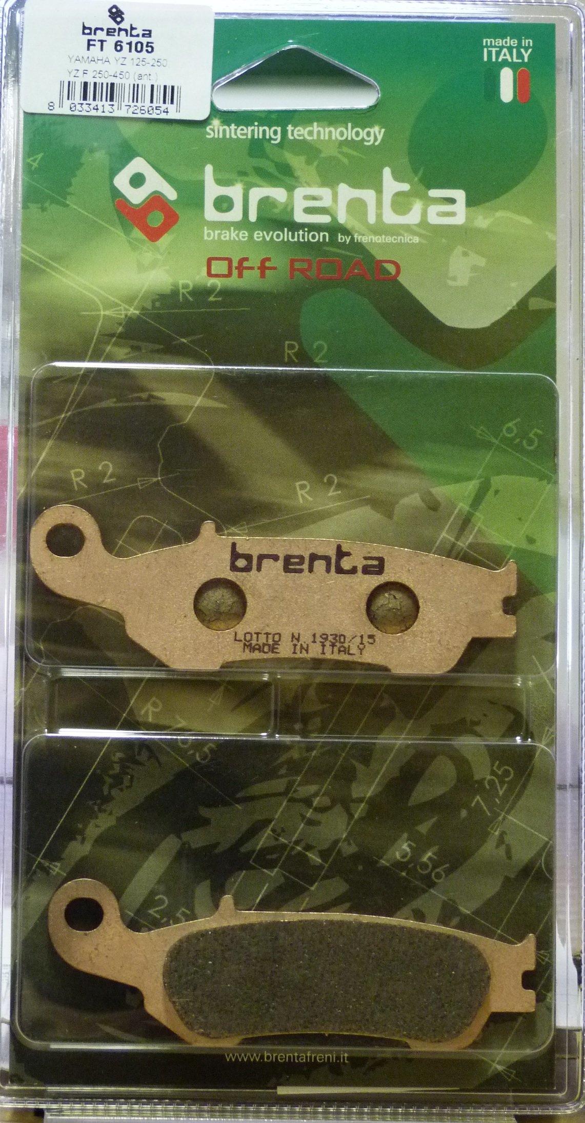 Brenta ft 6105 Bremsbeläge Sinter Off-Road, Set von 2 von BRENTA