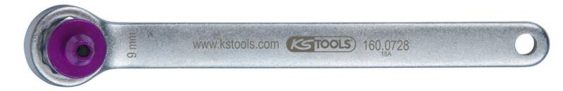 KS Tools 160.0728 Bremsen-Entlüftungsschlüssel. extra kurz. 9 mm. lila von KS Tools