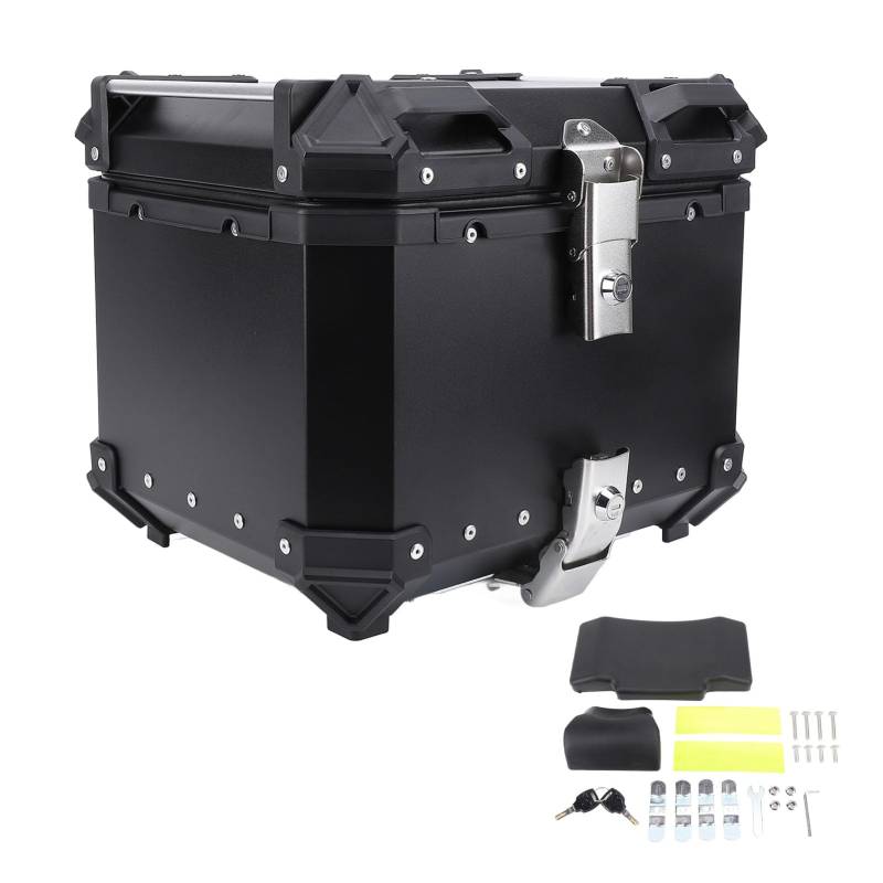 BRILVERDE 36L Motorrad-Topcase aus Aluminiumlegierung, Wasserdicht, Universelles Motorrad-Topcase, Motorrad-Heck-Top-Box-Koffer, Motorrad-Kofferraum-Gepäckbox mit Sicherheitsschloss für von BRILVERDE