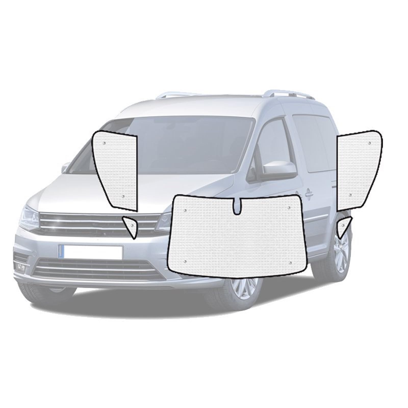 Auto Sonnenschutz Für VW Für Caddy MK3 2K Für Maxi 2003-2019 Auto Sonnenschirm Fenster Visier Auto Volle Abdeckungen Sonnenblende Autofenster Sonnenblende(Color:Front 5) von BROEL