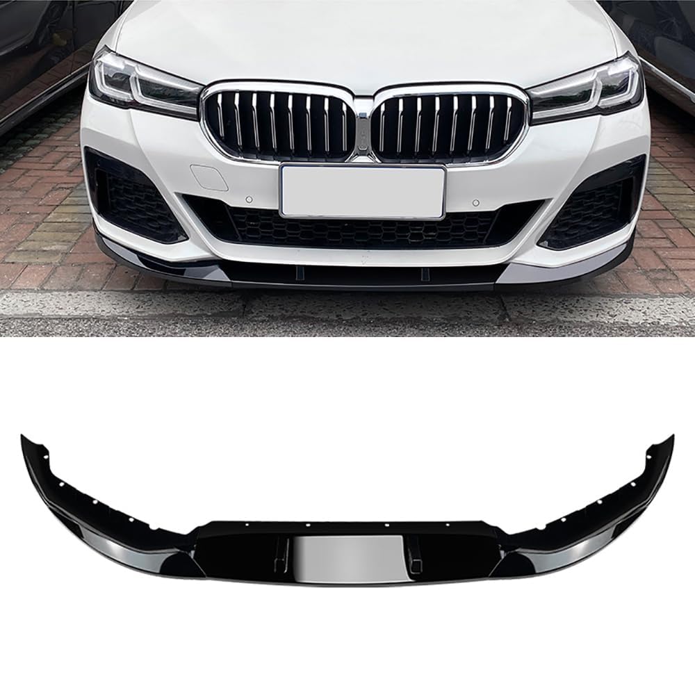 Auto Frontlippe Frontspoiler für BMW 5er G30 M Sport 525i 530i 2021 2022 2023,Frontstoßstange Splitter Protector Karosserie-Anbauteile,A-Glossy Black von BROGEH