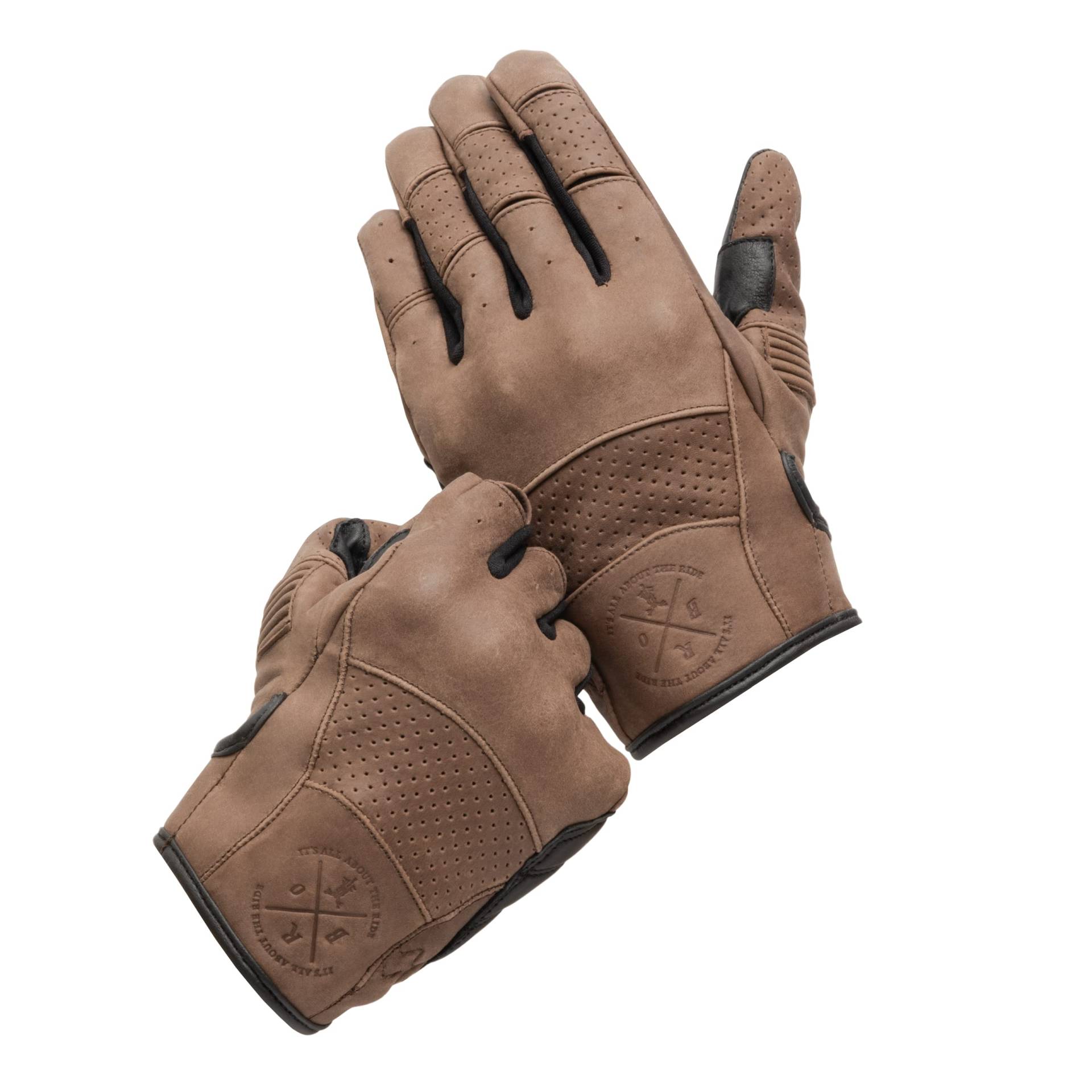 BROGER California Motorradhandschuhe Herren | Leder | Knöchelprotektoren | Flexible Elemente | Perforierte Finger | Touchscreenfreundliche Pads von BROGER