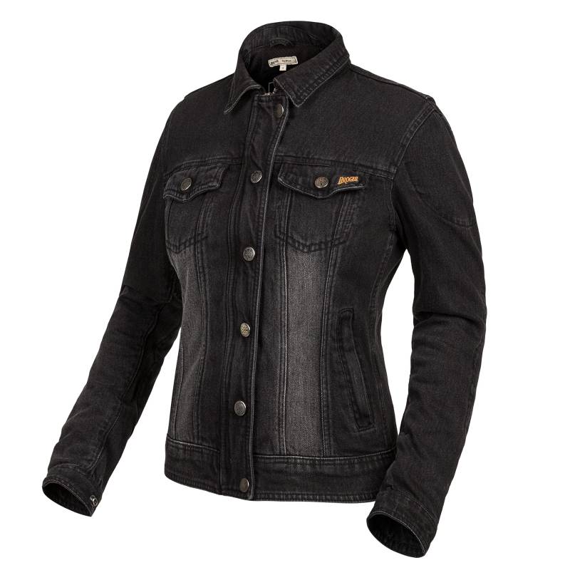 BROGER Florida Lady Washed Black Motorcycle Jeans Jacket DL von BROGER