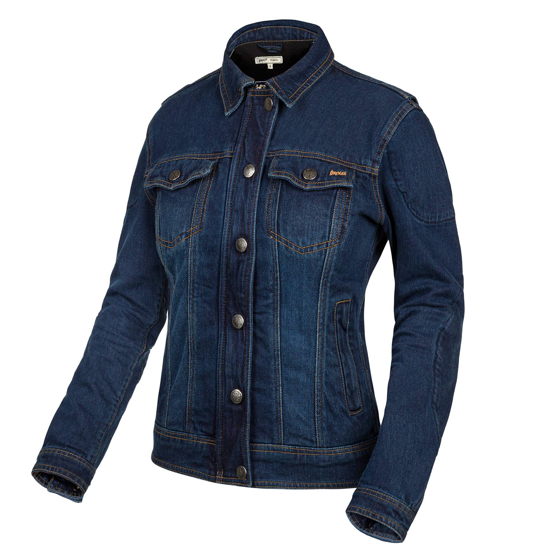 BROGER Florida Lady Washed Blue Motorcycle Jeans Jacket DM von BROGER