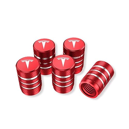 4 StüCk Auto Ventilkappen, für Tesla Model 3 Auto Reifenventil Kappe Wasserdicht Staubdicht SchutzzubehöR Reifenzubehör,B von BROLEO