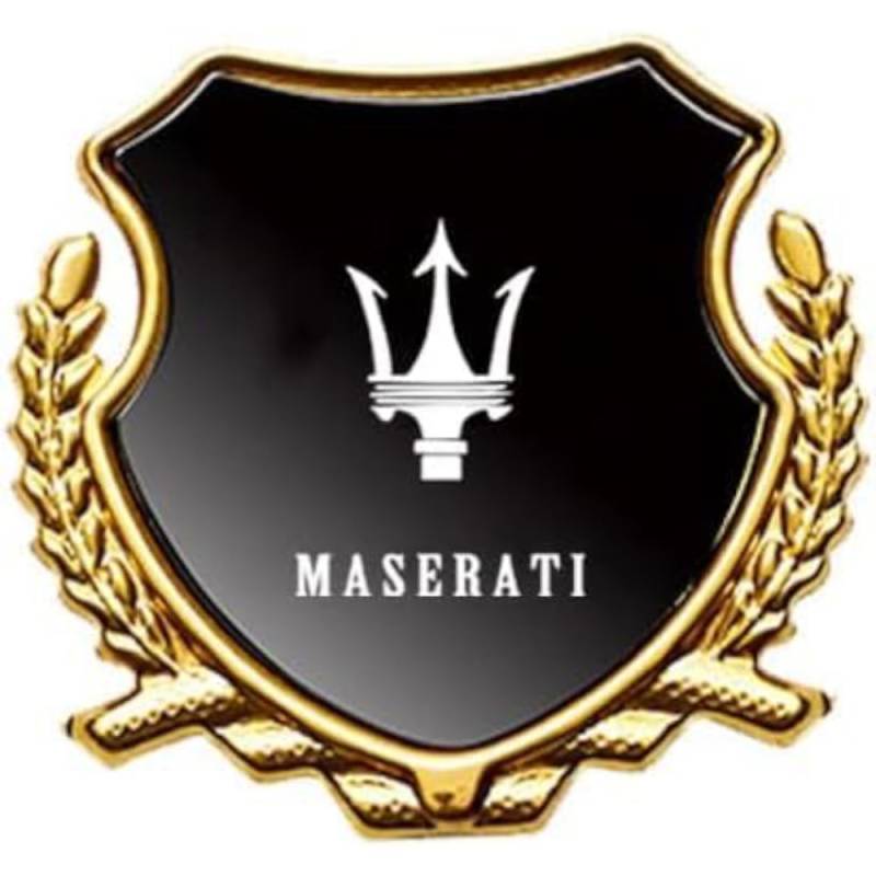 Auto Emblem Aufkleber, für Maserati Ghibli Granturismo Autoaufkleber Sticker Emblem Abzeichen Body Abzeichen Aufkleber Abzeichen Dekoration,B von BROLEO