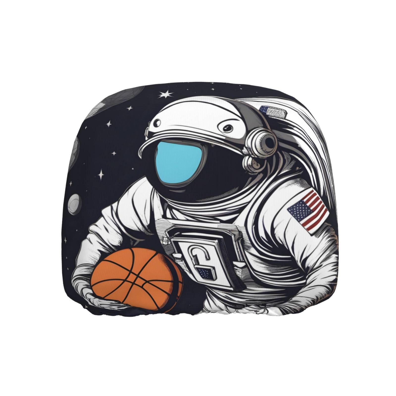 BROLEO Astronaut Space Basketball Bild Auto Kopfstützenbezug 1 Stück Weich und Bequem Elastisches Autozubehör von BROLEO