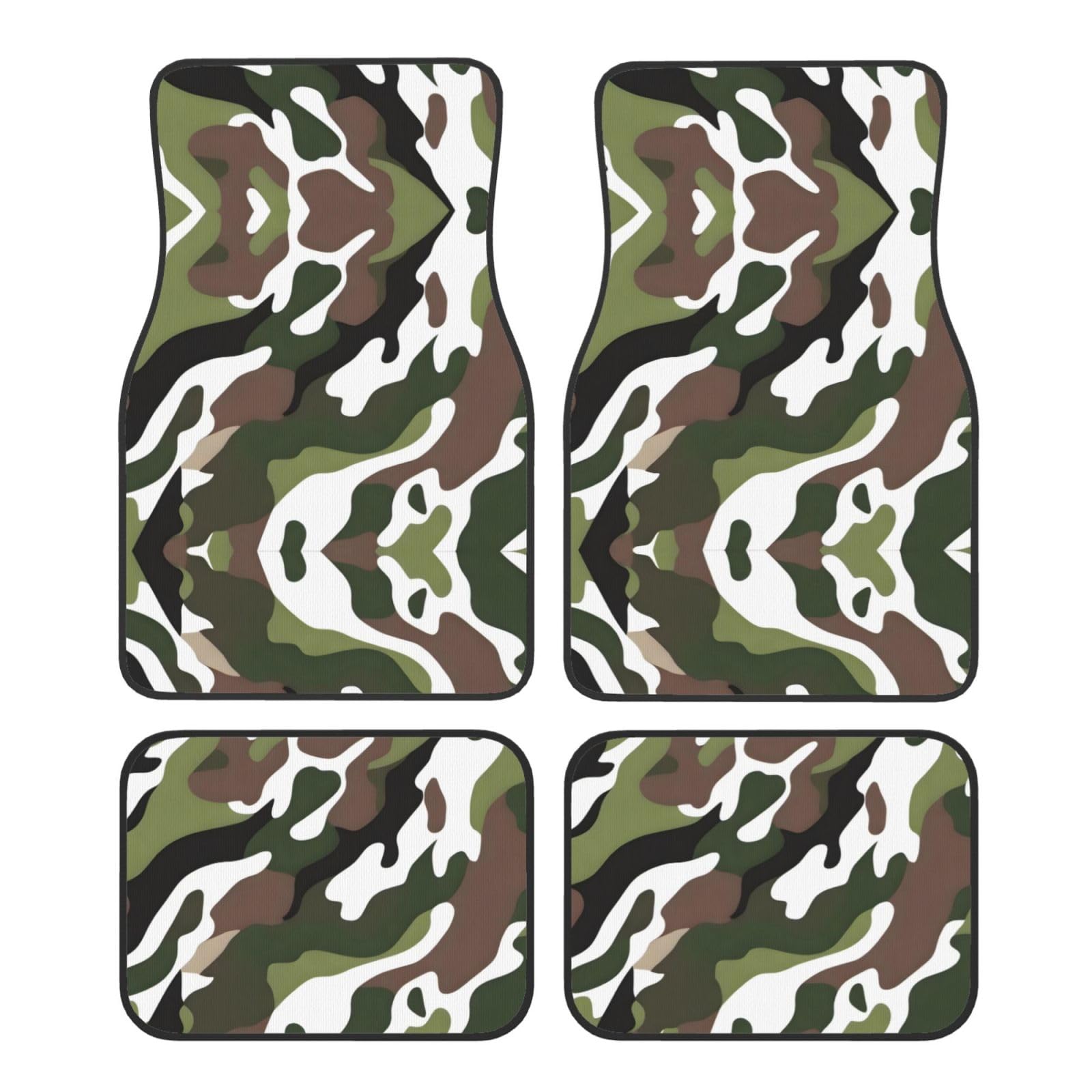 BROLEO Autofußmatten mit Camouflage-Muster, 4 Stück, für alle Autos, leicht zu reinigen, rutschfest, verschönert den Innenraum, schützt Autos von BROLEO