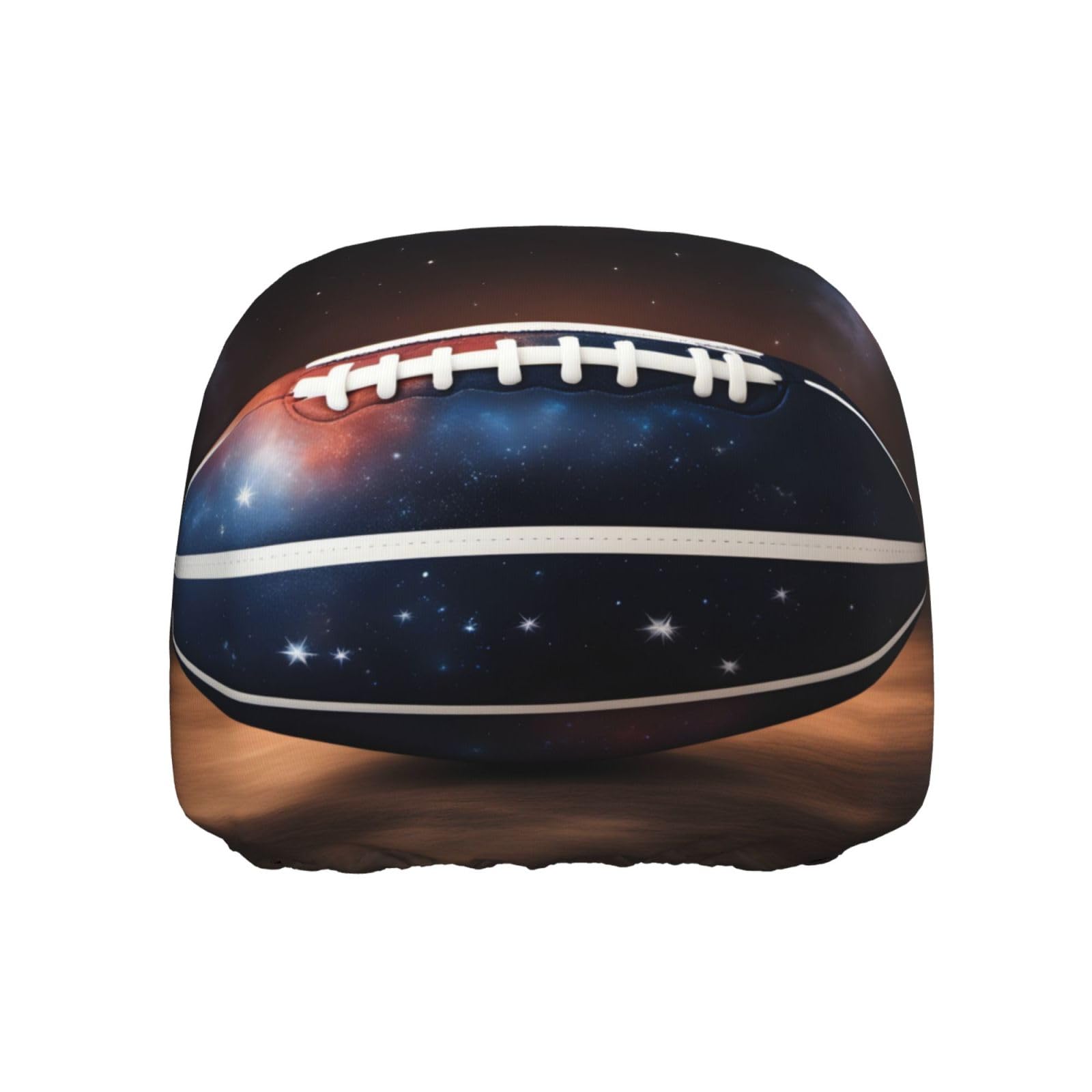 BROLEO Galaxy Space American Football Bild Auto Kopfstützenbezug, 1 Stück, weich und bequem, elastisches Autozubehör von BROLEO