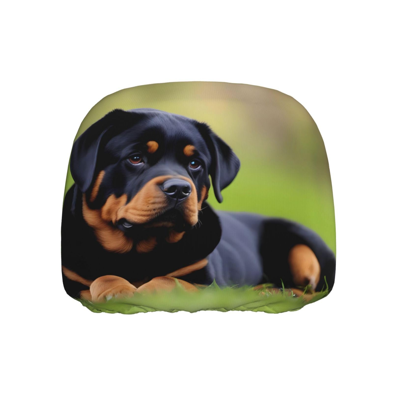 BROLEO Rottweiler Tapete Bild Auto Kopfstützenbezug 1 Stück Weich und Bequem Elastisch Autozubehör von BROLEO