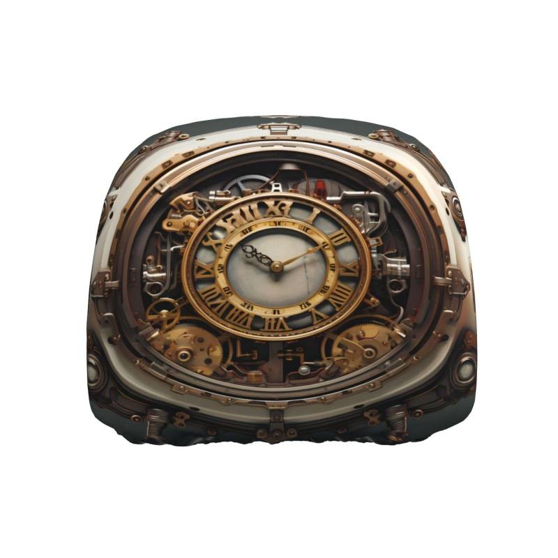 BROLEO Steampunk-Uhr-Bildqualität, Auto-Kopfstützenbezug, 1 Stück, bequemes, elastisches Autozubehör von BROLEO