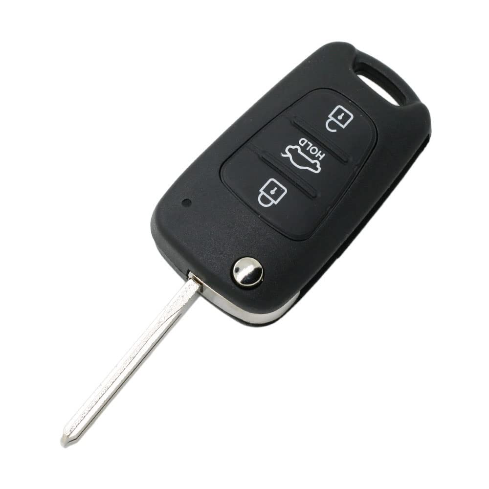 BROVACS Ersatz-Schlüsselgehäuse, kompatibel mit Kia Rondo Sportage Soul Rio 3 Tasten Keyless Entry Flip Remote Key Case Fob SS161C von BROVACS