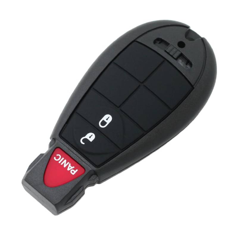 BROVACS Ersatz-Schlüsselgehäuse + ungeschliffener Blanko-Notfall-Einsatzschlüssel, kompatibel mit Chrysler Dodge Jeep Volkswagen 3 Tasten Smart Keyless Entry Remote Key Case Fob 2 BTN + Panic PG753A von BROVACS