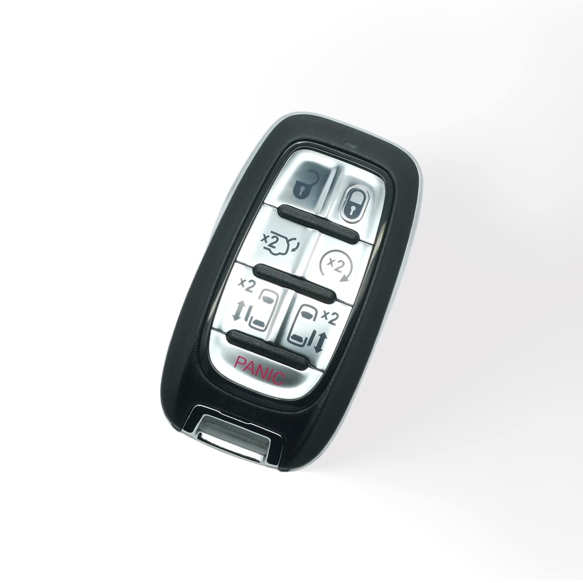 BROVACS Ersatz-Schlüsselgehäuse + ungeschnittener Rohling Notfall-Einsatzschlüssel, kompatibel mit Chrysler Pacifica Voyager 7 Tasten Smart Keyless Entry Remote Key Case Fob PG757D von BROVACS