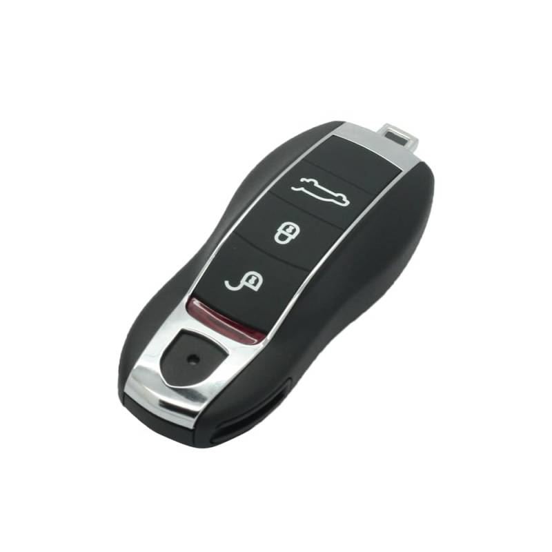 BROVACS Ersatz-Schlüsselgehäuse + ungeschnittener Rohling Notfall-Einsatzschlüssel kompatibel mit Porsche Macan Boxster Cayenne 4 Tasten Smart Keyless Entry Remote Key Case Fob 3+1 BTN PG923C von BROVACS