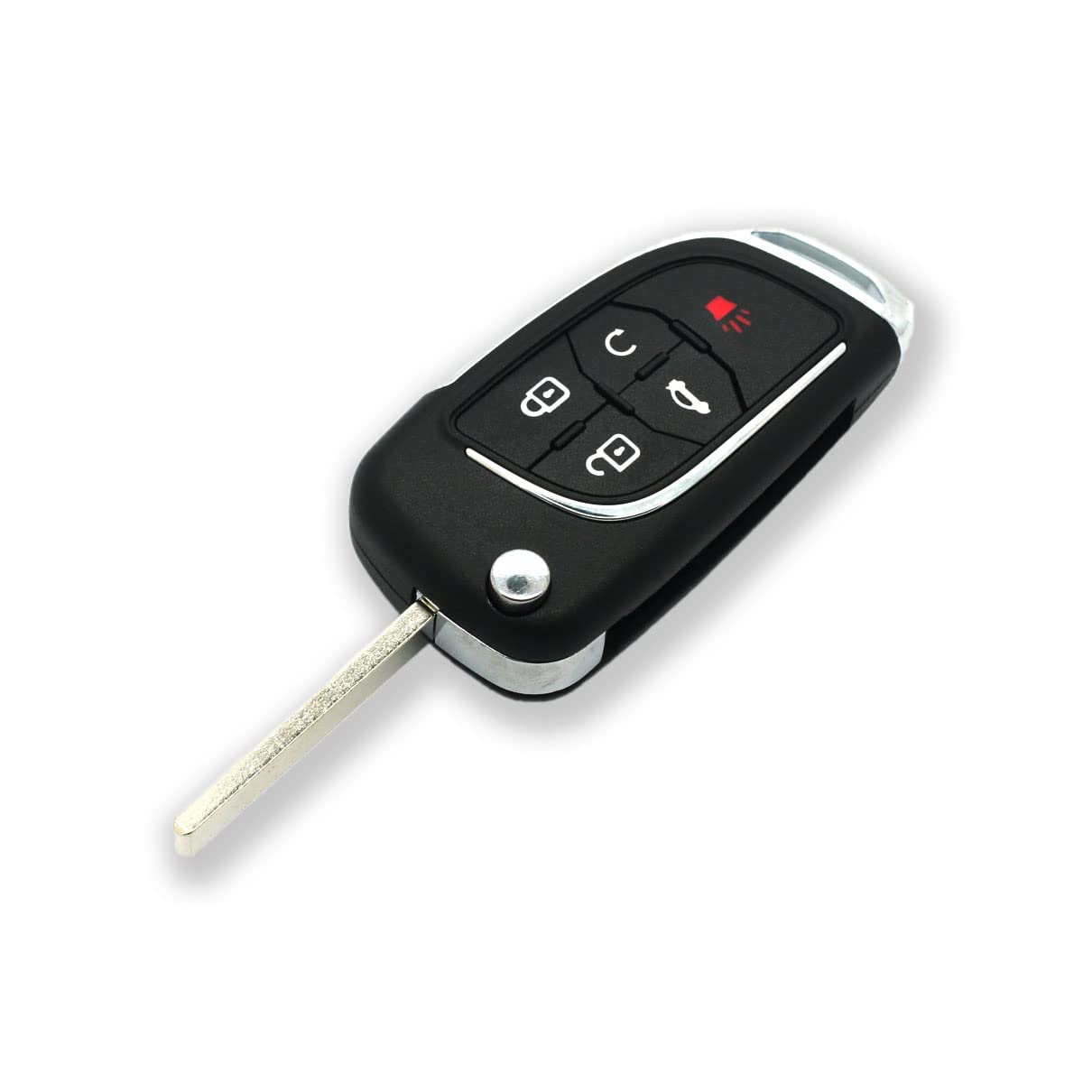 BROVACS Modifiziertes verbessertes Schlüsselgehäuse, kompatibel mit Chevrolet GMC Buick Opel 5 Tasten Keyless Entry Flip Remote Key Case Fob SS628D von BROVACS