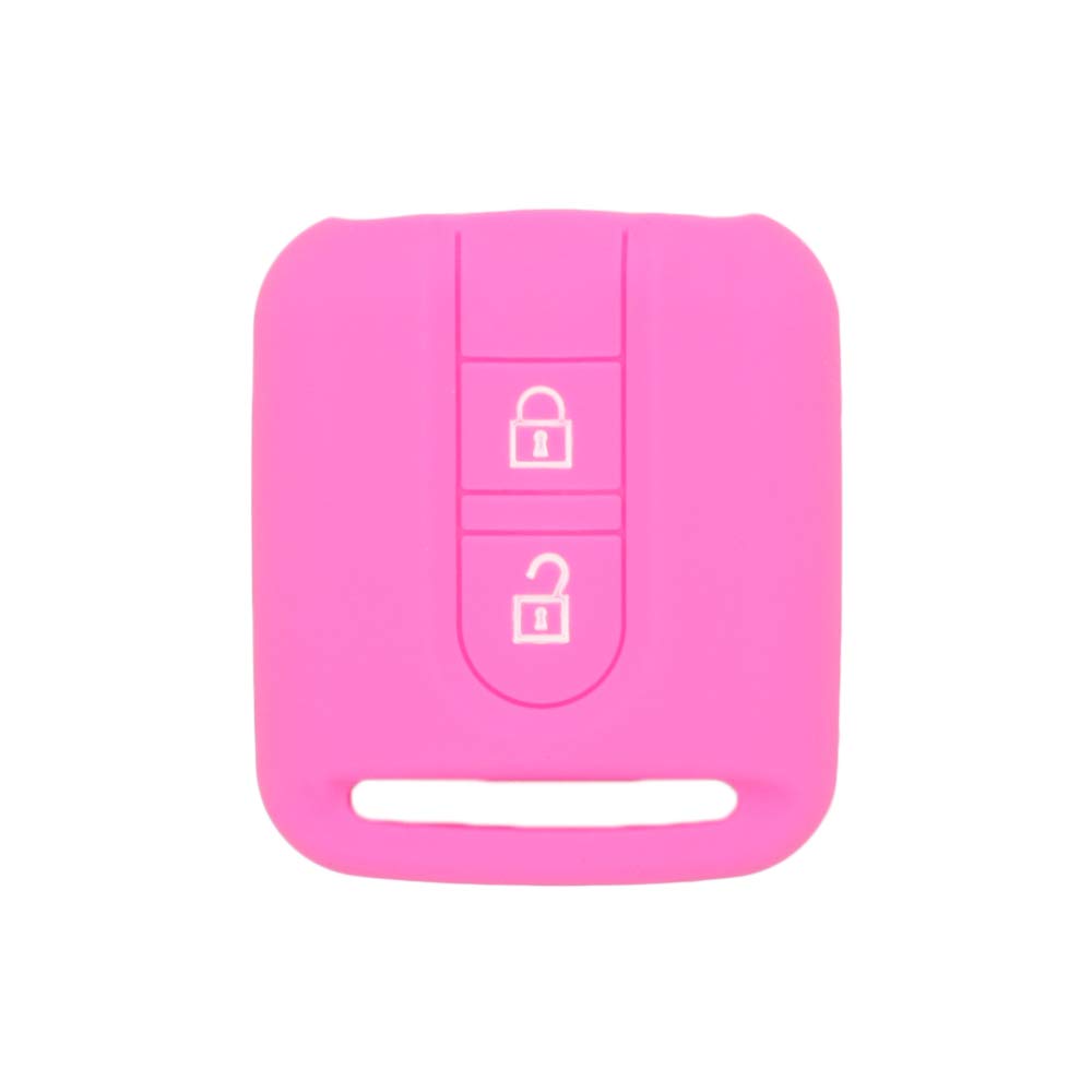 BROVACS Schlüssel Hülle Kompatibel mit Nissan 2 Tasten Fernbedienung - Silikon Schutzhülle Schlüsselhülle Cover in Rosa (CV9502PK) von BROVACS