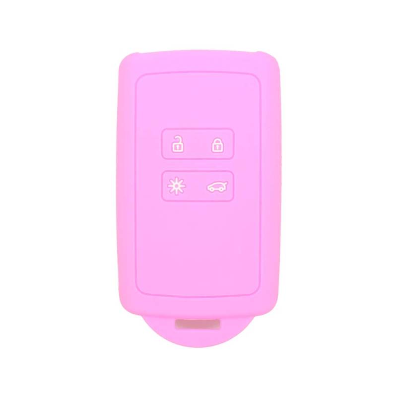 BROVACS Schlüssel Hülle Kompatibel mit Renault 4 Tasten Smart Fernbedienung - Silikon Schutzhülle Schlüsselhülle Cover in Rosa (CV2352PK) von BROVACS