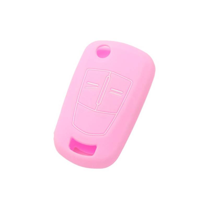 BROVACS Schlüssel Hülle Kompatibel mit Vauxhall OPEL 2 Tasten Flip Fernbedienung - Silikon Schutzhülle Schlüsselhülle Cover in Rosa (CV2620) von BROVACS