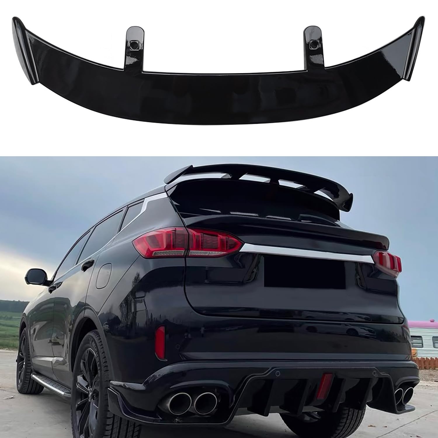 Auto ABS Heckspoiler für Seat Leon/Leon St/Leon Cupra/Leon SC/Leon X-Perience KL 5F 1T 1M 2000-2025, Hinten Spoilerlippe Performance Tuning Lippe Wing Modification Zubehör,Gloss Black von BROleo