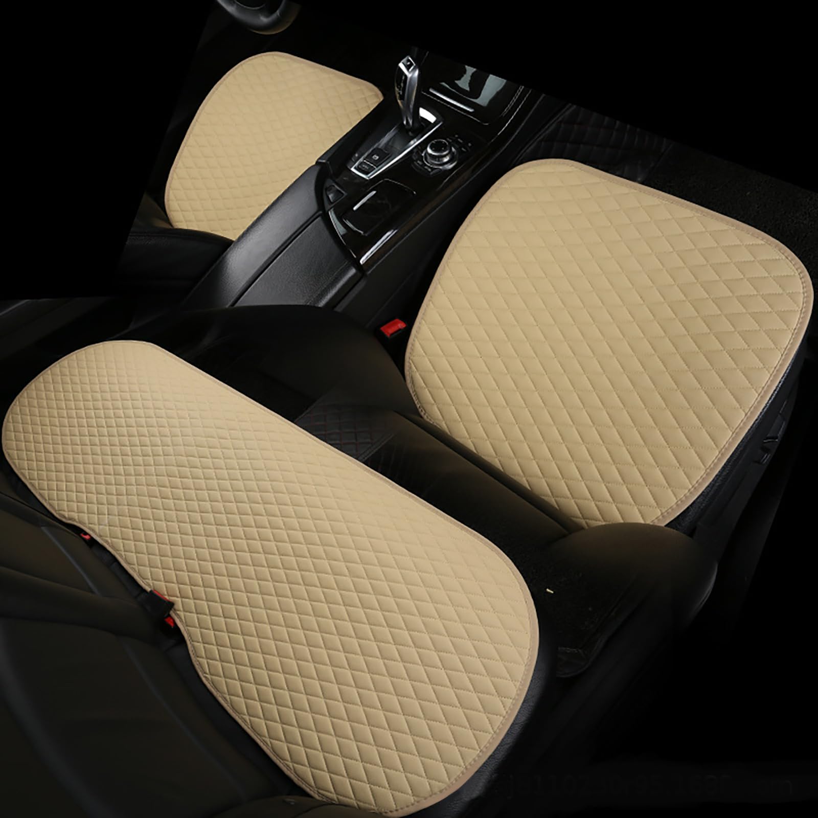 BROleo 1 Satz Auto Sitzkissen für Mercedes-Benz Klasse GLC GLC 300 X253 GLC 200 X253 GLC 300e, All-Season-Komfort-Anti-Rutsch, Sitze Schützendes Innenzubehör,Beige von BROLEO