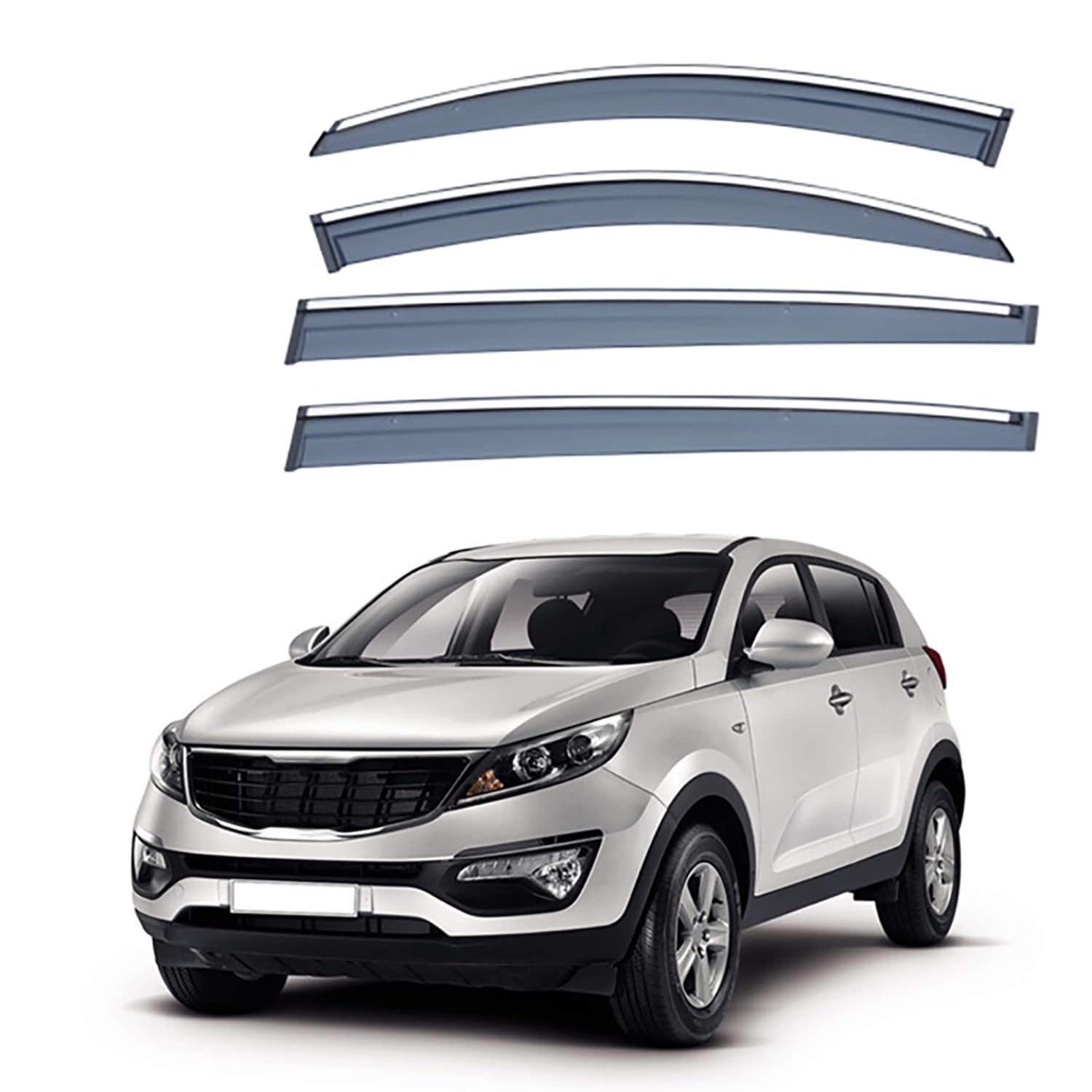 BROleo 4 Stück Auto Autofenster Windabweiser für Kia Sportage R MK3-SL 2011-2017, Regenabweiser Wasserdicht Schatten Deflektoren Auto Zubehör von BROLEO