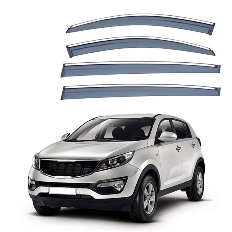 BROleo 4 Stück Auto Autofenster Windabweiser für Kia Sportage R MK3-SL 2011-2017, Regenabweiser Wasserdicht Schatten Deflektoren Auto Zubehör von BROleo