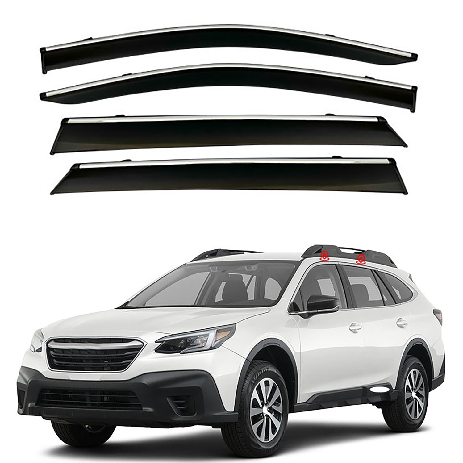 BROleo 4 Stück Auto Autofenster Windabweiser für Subaru Outback 2021 2022 2023, Regenabweiser Wasserdicht Schatten Deflektoren Auto Zubehör von BROleo