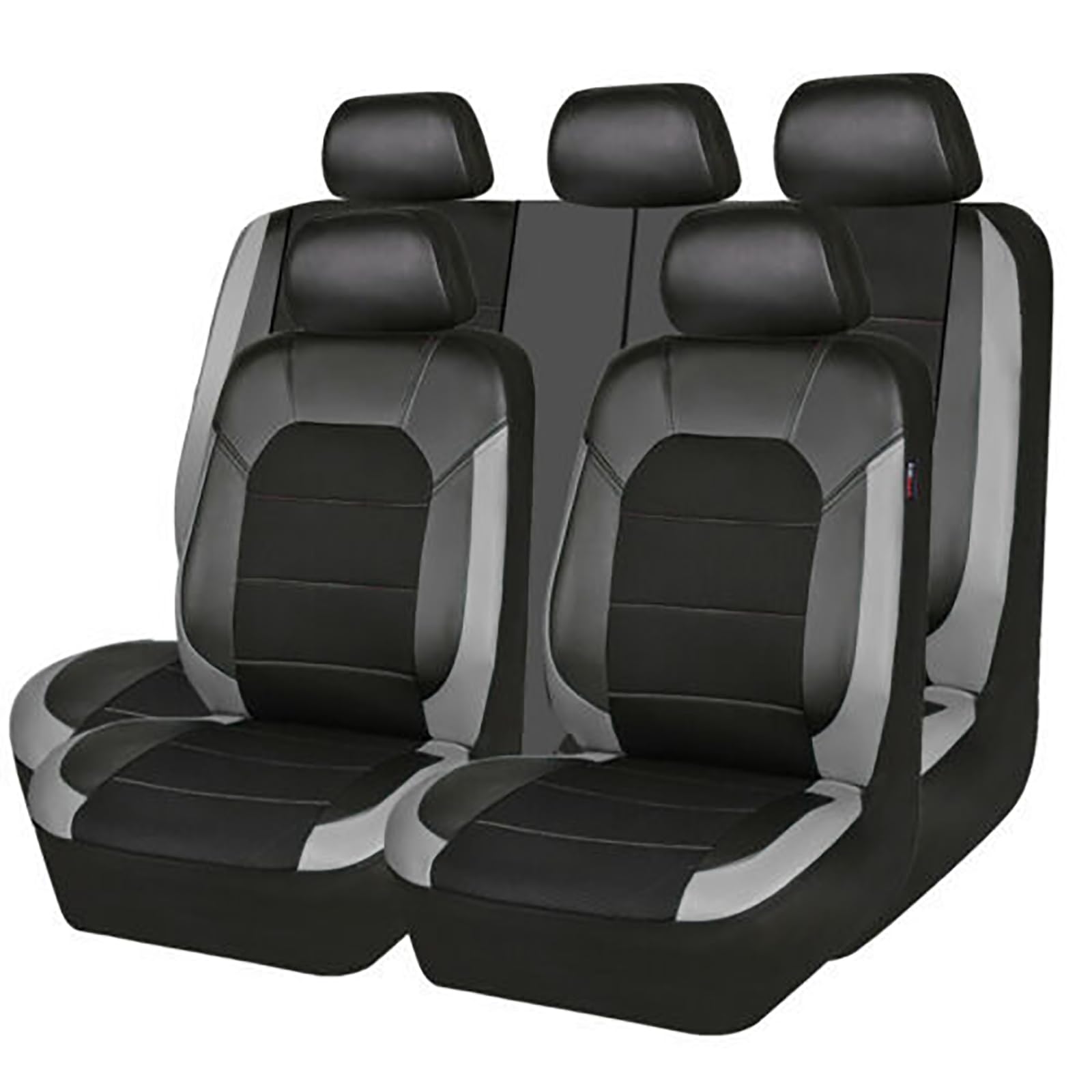 BROleo 9 Stück Leder Sitzbezüge Auto für Mazda CX-5 1. Generation (KE) 2011 2012 2013 2014 2015 2016, Allwetter Komfortabler Wasserdichtes Sitzbezügesets sitzschoner Zubehör,Grey von BROLEO