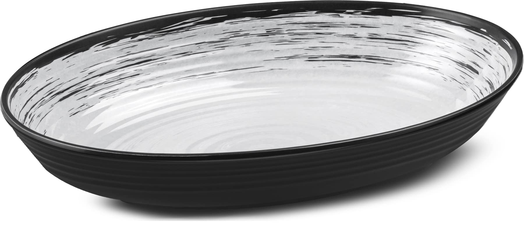 BRUNNER 0830067N.C3S Ovalschale aus Melamin Stonetouch, Oval Servig Bowl Kollektion Granada, Farbe Schwarz und Weiß, Bpa-Free, Stoßfest, Spülmaschinenfest von BRUNNER