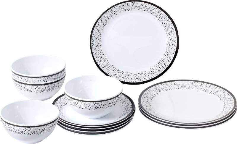 BRUNNER 0830148N.C6X Speiseteller, Schalen, Dessertteller aus bruchfestem Melamin, Midday Pralin, Set X4 Personen, 12 Stück von BRUNNER