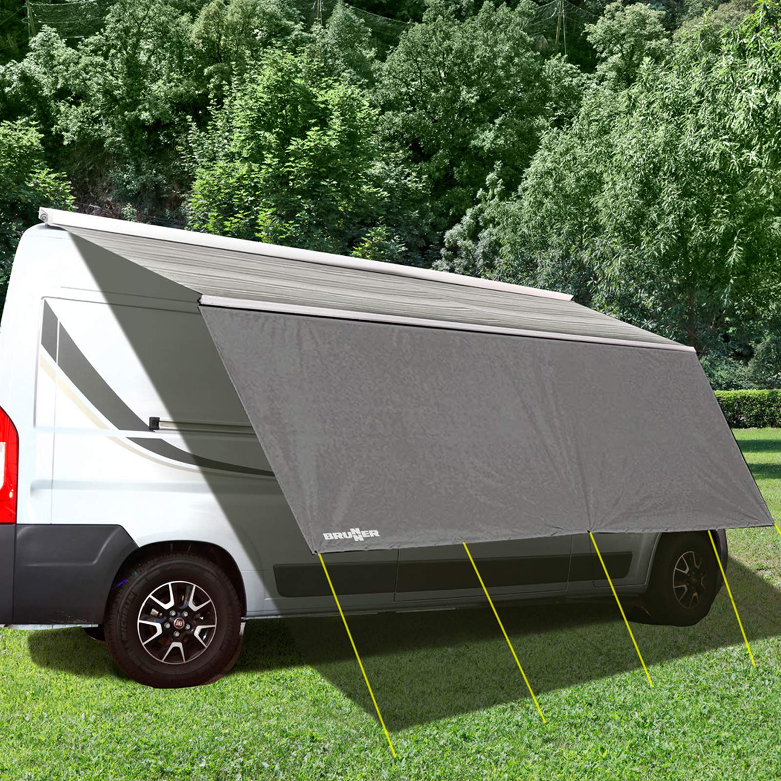 BRUNNER Sunny View Sonnensegel, Sonnenschutz für Wohnwagen, Wohnmobil, Van, Kleinbusse und Van, inklusive Befestigungsteile, 240 x 190 cm von BRUNNER