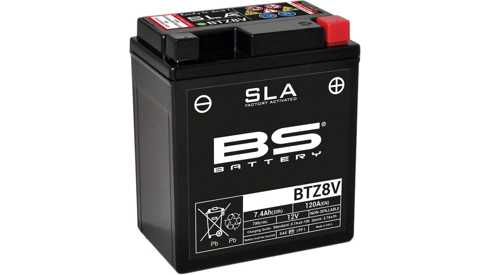 BS BATTERY Akku 12 V YTZ8-V SLA (montagefertig), Petite, Schwarz von BS Battery